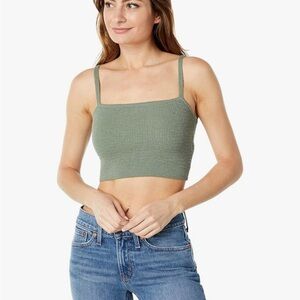 Madewell Sage Green Ribbed Crop Top